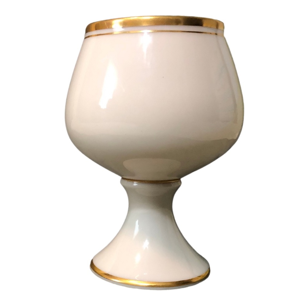 VINTAGE LENOX Goblet or Fancy Ash Tray Gold Trim Mid Century Modern Made in USA